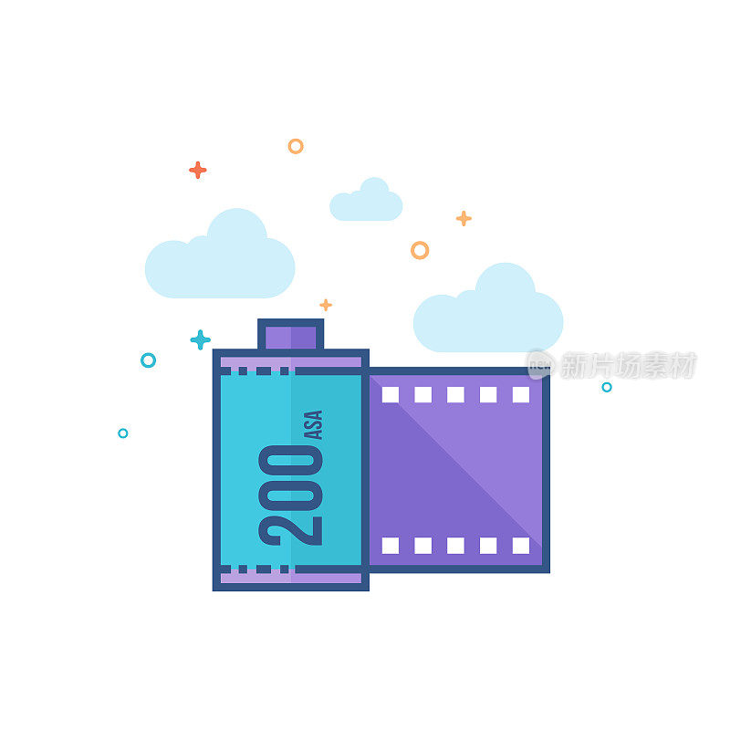 Flat Color Icon - Film